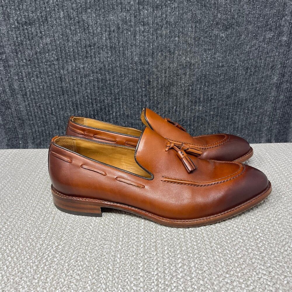 Beckett Simonon Bernard Tassel Loafers Brown Tan Leather Oxfords Mens 10